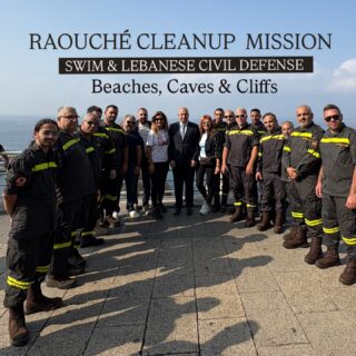 Saturday — November 8 | Cleanup Mission in Raouché Bay

To raise impactful environmental awareness and promote long-term preservation, @swiminitiative partnered with @lebanesecivildefense to carry out a landmark cleanup across the cliffs, caves, and beaches surrounding the iconic Raouché Rocks. 🌊🇱🇧
This mission aimed to protect our national heritage and inspire sustainable practices around Lebanon’s natural treasures.
Civil Defense personnel from multiple centers —Tripoli, Jounieh, Beirut, Western Beqaa, Qornet Chehwan, Hrajel and Chouf — took part, rappelling down the cliffs with advanced safety equipment to remove accumulated waste, while SWIM Initiative volunteers and @calypso_divecenter @freedivinglebanon divers tackled underwater pollution within the surrounding caves.
Brigadier General Imad Khreish, Acting Director General of Civil Defense, reaffirmed the institution’s dedication to environmental protection and the promotion of a culture of prevention — emphasizing the importance of partnerships between governmental bodies and civic organizations in serving the public interest and preserving Lebanon’s heritage.

His Excellency Beirut Governor Judge Marwan Abboud, accompanied by members of @baladiyetbeirut conducted a field visit to assess the site and ensure a long-term plan to safeguard these iconic and touristic landmarks.
Special thanks to our strategic partners @virginradiolebanon and @calypso_divecenter , and to our valued supporters: @sportingclubbeach @advancedcarrentallebanon @taqasnacks @aquafinalebanon @zaatarwzeit @xxlenergylb